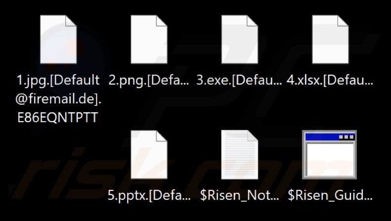File crittografati dal ransomware Risen (con l'ID utente come estensione)