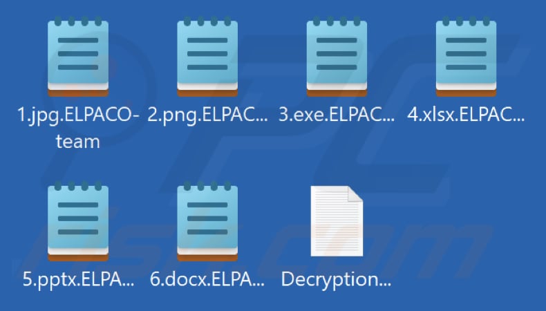 File criptati dal ransomware ELPACO-team (estensione .ELPACO-team)