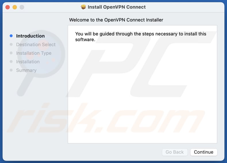 HZ RAT malware falso installatore di OpenVPN Connect