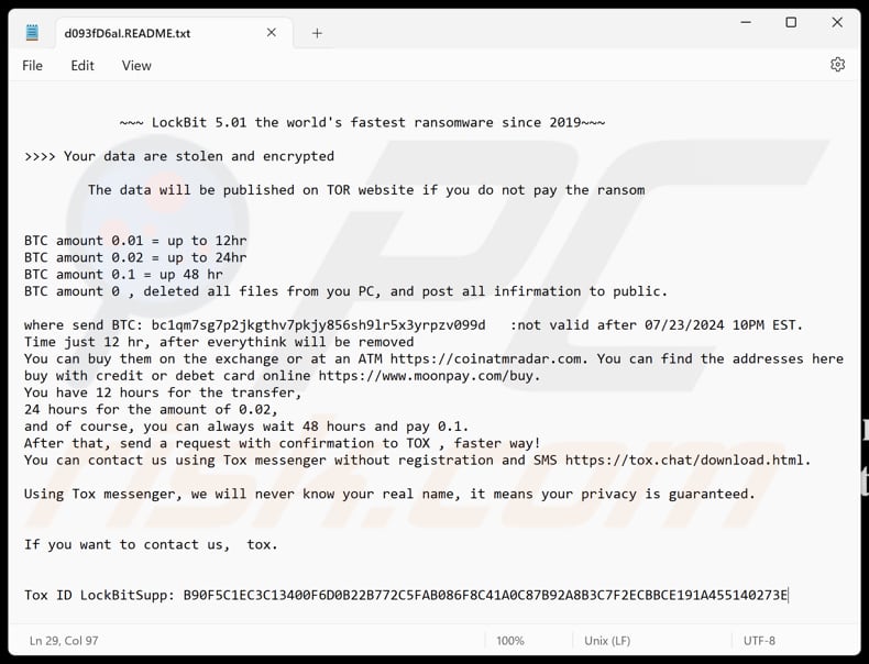 LockBit 5 ransomware file di testo ([extension].README.txt)