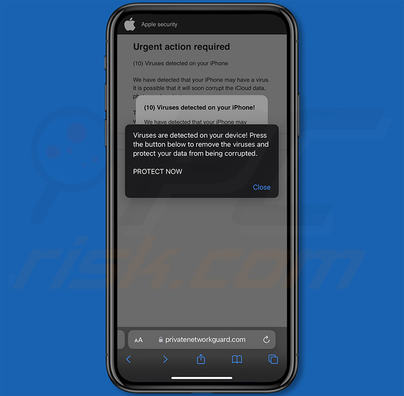 (10) Viruses Were Detected On Your iPhone pop-up truffa (2024-09-09)