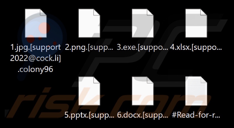 File criptati dal ransomware Colony (estensione .colony96)