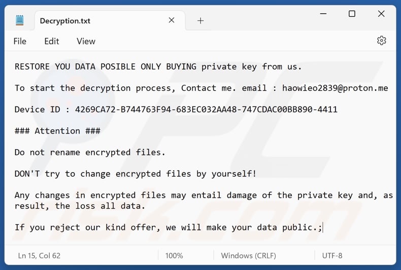 Crypto24 ransomware nota di riscatto (Decryption.txt)