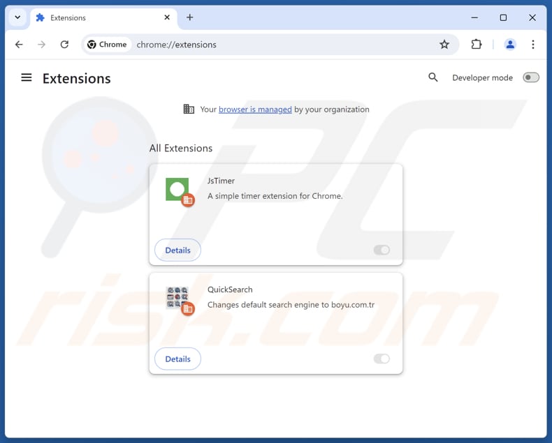 Rimozione di JsTimer da Google Chrome passo 2