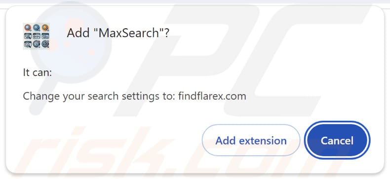 Il dirottatore del browser MaxSearch chiede le autorizzazioni