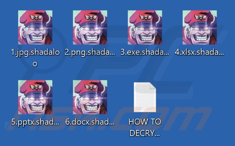 File criptati dal ransomware Shadaloo (estensione .shadaloo)
