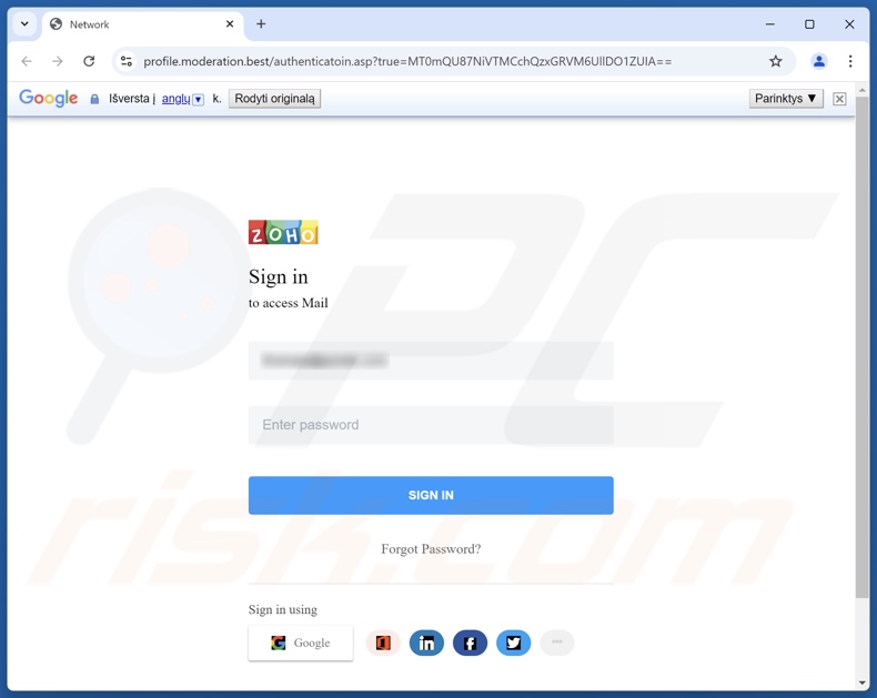 Someone Used Your Webmail Password e-mail truffa promossa sito di phishing