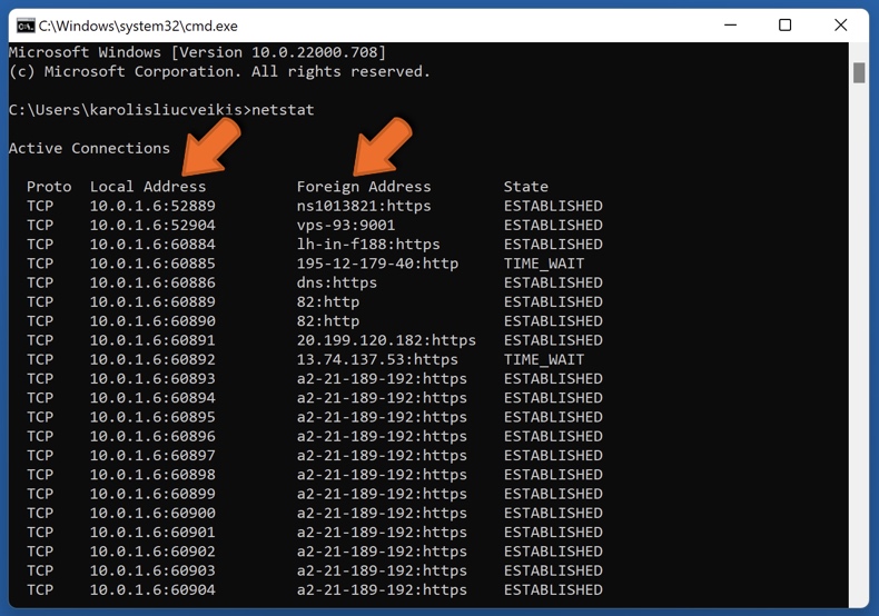 assistenza tecnica truffa comando netstat