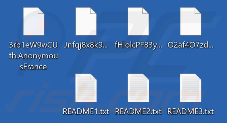 File criptati dal ransomware Anonymous France (estensione .AnonymousFrance)