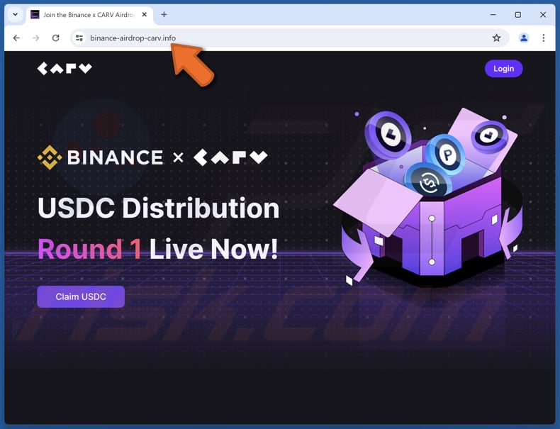 Binance USDC Distribution truffa