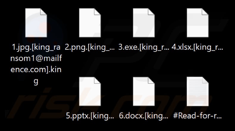 File crittografati dal ransomware King (estensione .king)
