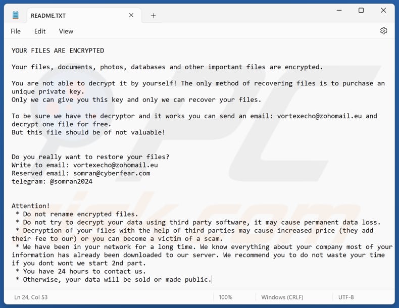 Moon ransomware file di testo (README.txt)