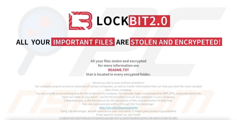 NotLockBit ransomware sfondo del desktop