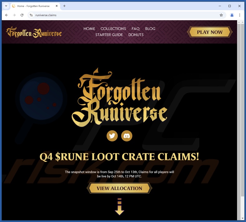 $RUNE Loot Crate Claims truffa