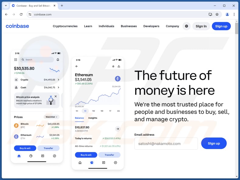 Coinbase Enhanced Security Measures Truffa reale sito web coinbase.com