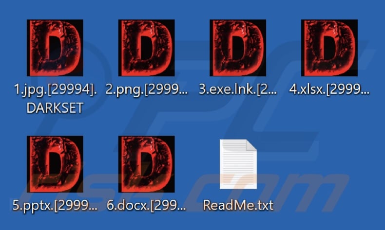 File criptati dal ransomware DARKSET (estensione .DARKSET)