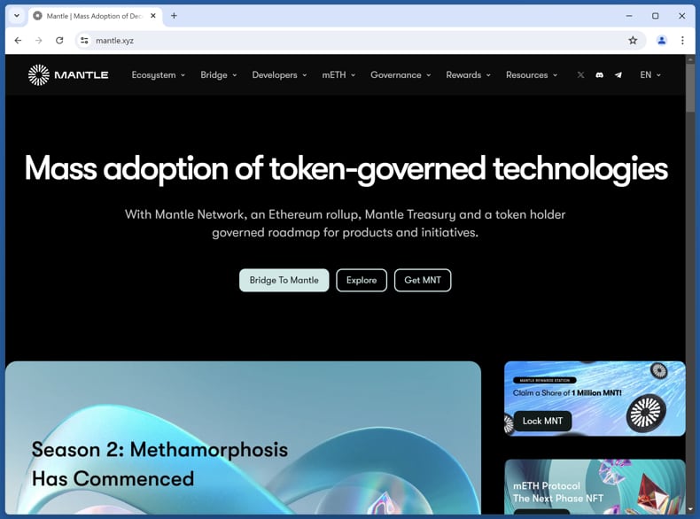 Mantle Rewards Station truffa pagina reale mantle.xyz