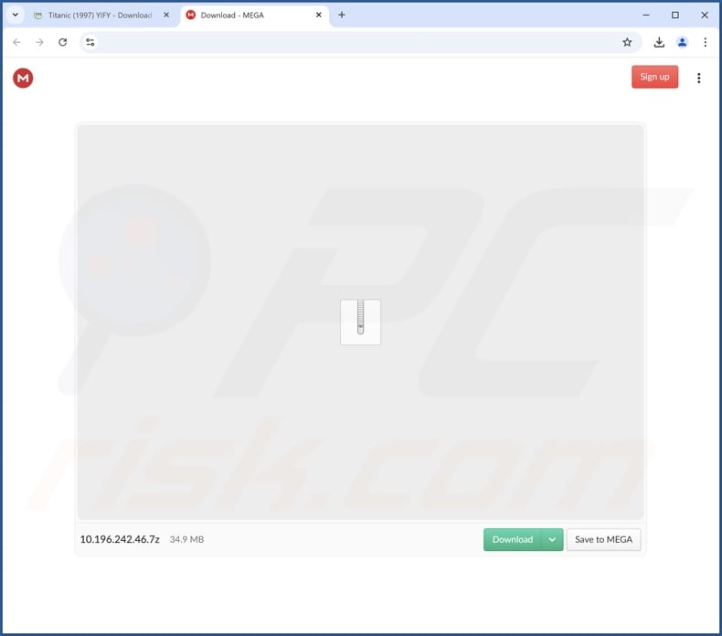 Sito web utilizzato per promuovere Oovi Appc PUA