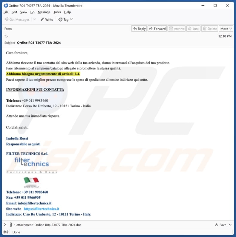 VipKeyLogger malware distribuzione di e-mail