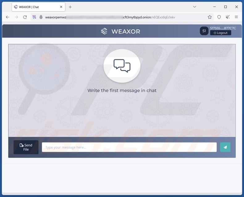 Weaxor ransomware sito web di chat