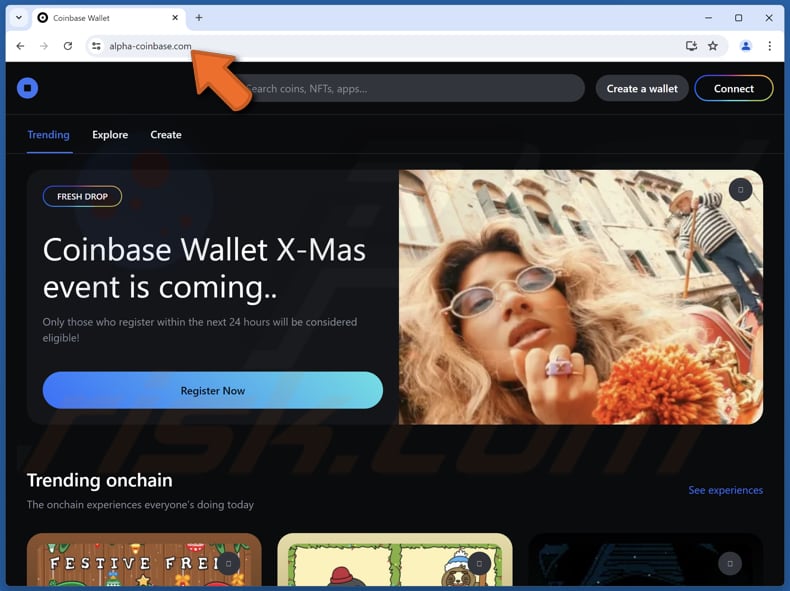 Coinbase Wallet X-Mas Registration truffa