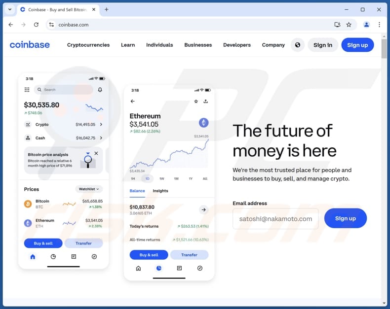 Coinbase - You Have 1 New Transaction Sito web truffaldino (coinbase.com)