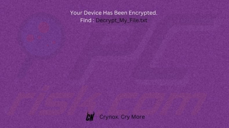 Crynox ransomware carta da parati utilizzata da un'altra variante