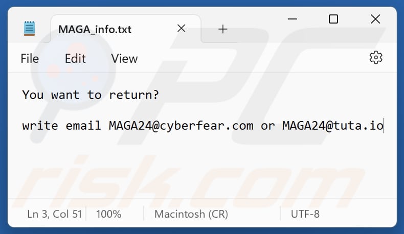 MAGA ransomware file di testo (MAGA_info.txt)