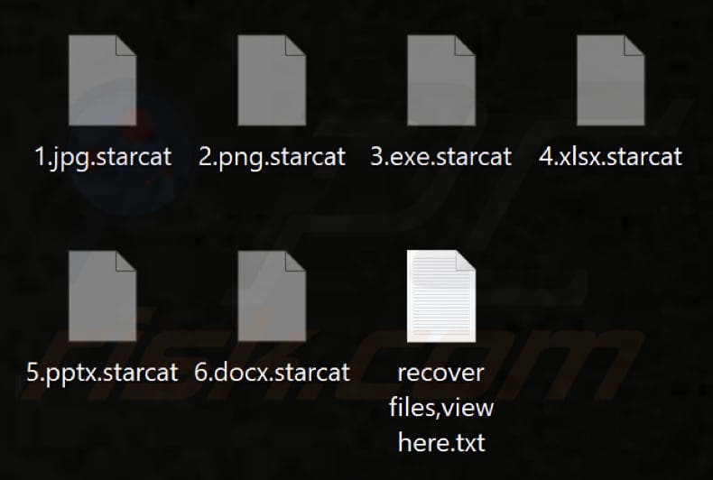 File crittografati dal ransomware Starcat (estensione .starcat)