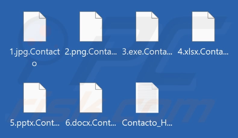 File crittografati dal ransomware Contacto (estensione .Contacto)