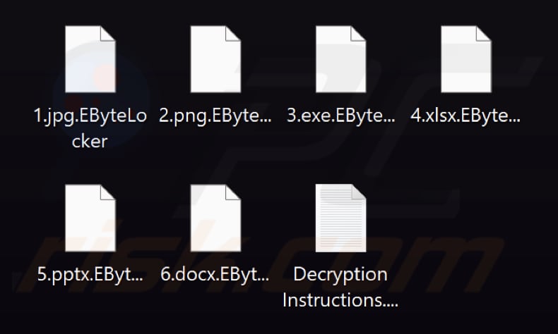 File crittografati dal ransomware EByte Locker (estensione .EByteLocker)