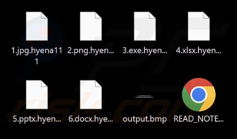File criptati dal ransomware Hyena (estensione .hyena111)