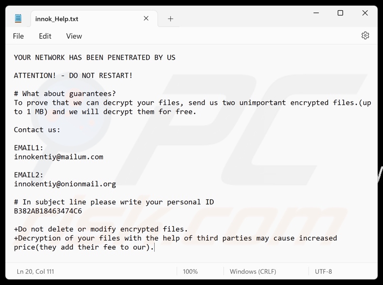 innok ransomware nota di riscatto (innok_Help.txt)