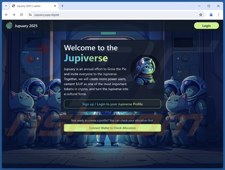 Jupiverse Wallet Connection truffa