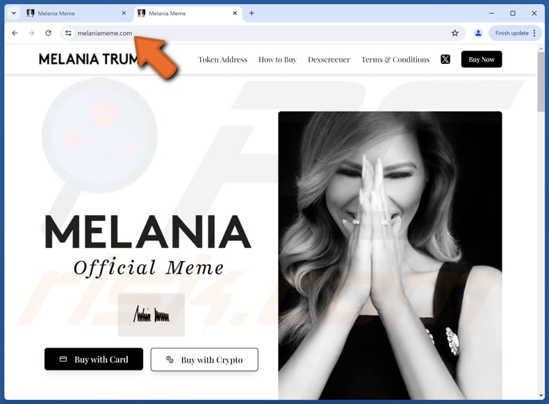 Melania Trump Meme Coin Truffa vero sito melaniameme.com