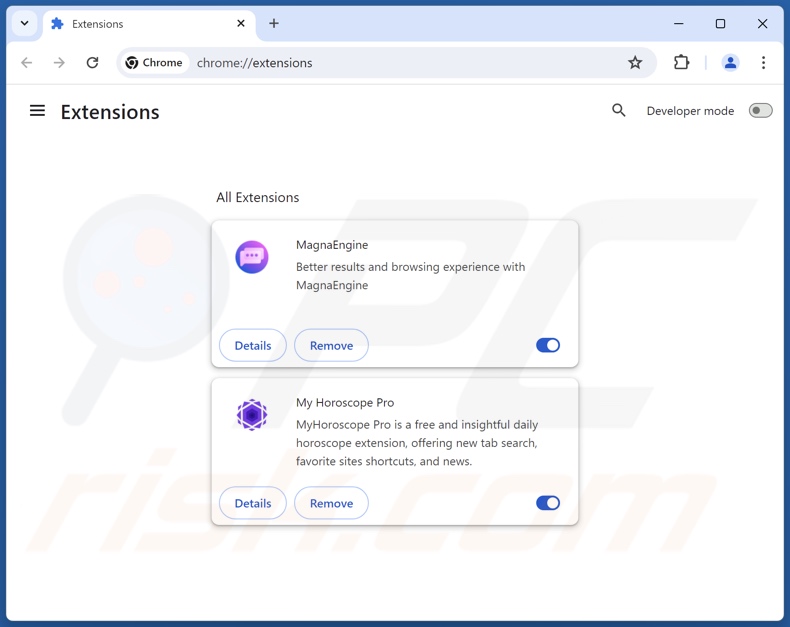 Rimozione delle estensioni di Google Chrome correlate a my-search-page.com