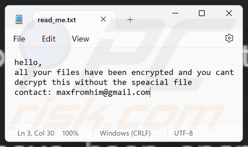 Nnice ransomware file di testo (read_me.txt)