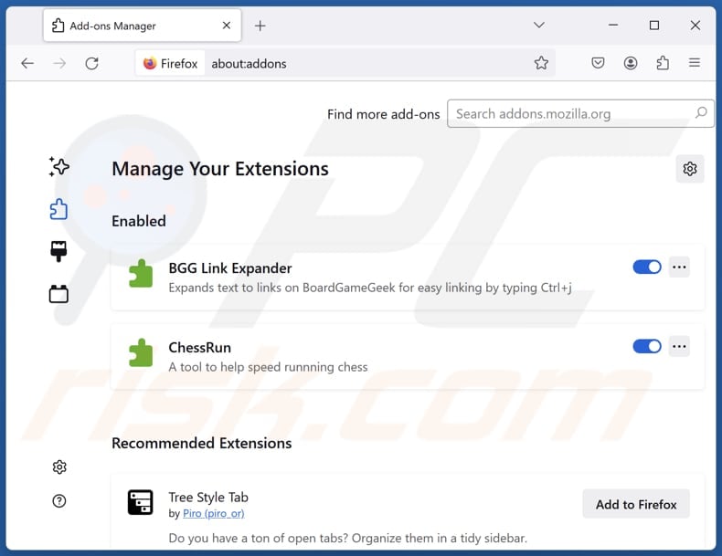 Rimozione delle estensioni di Mozilla Firefox correlate a topgreenview.com