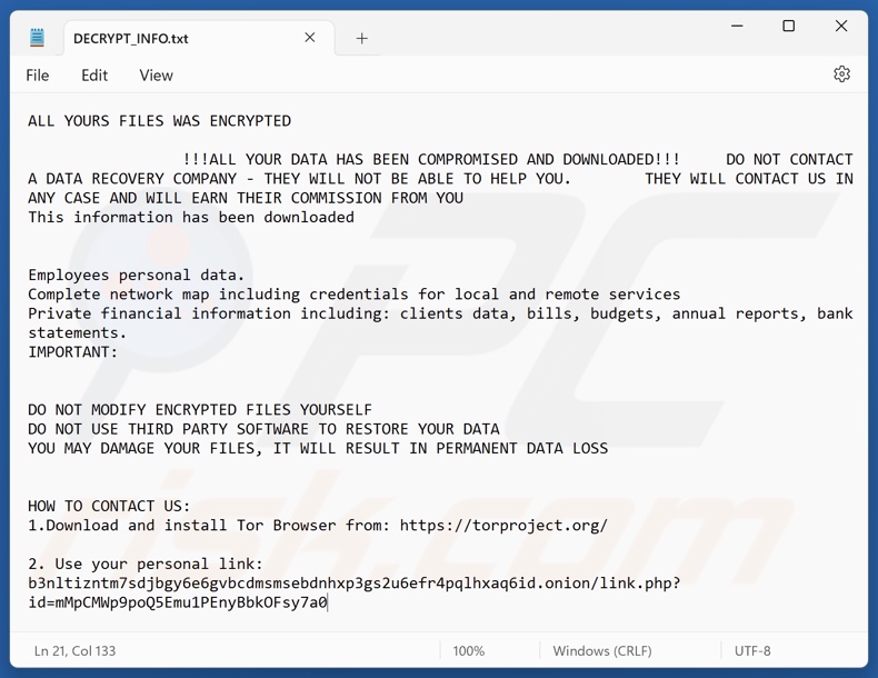 CmbLabs ransomware file di testo (DECRYPT_INFO.txt)