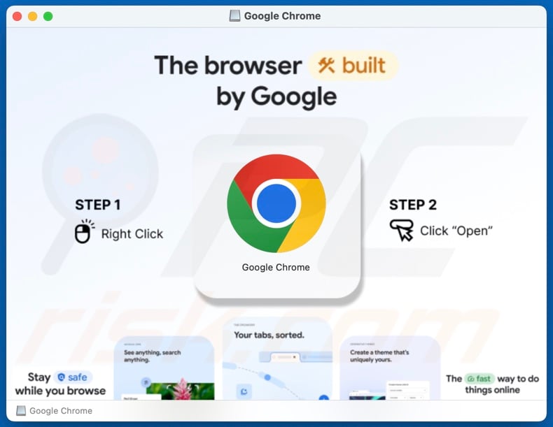 Installazione del malware FrigidStealer (falso Chrome)