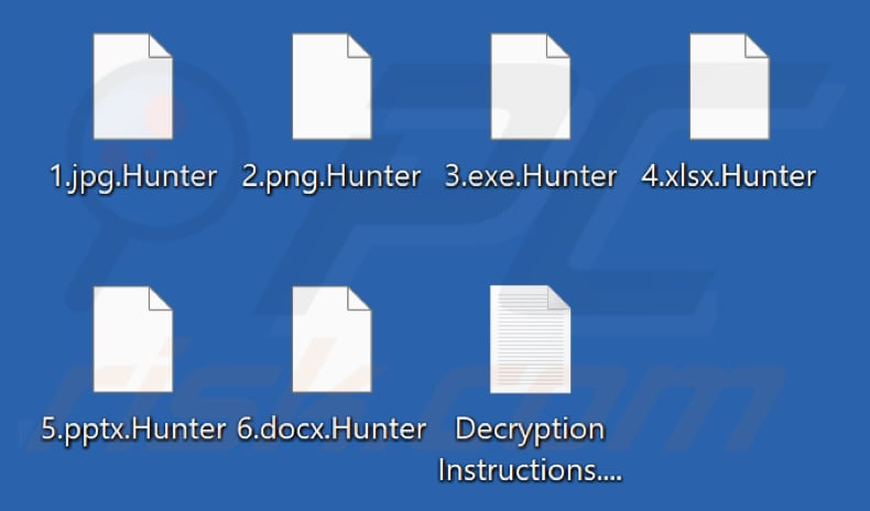 File crittografati dal ransomware Hunter (estensione .Hunter)