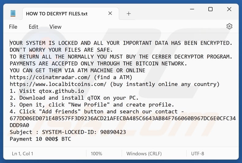 Hunters ransomware file di testo (HOW TO DECRYPT FILES.txt)