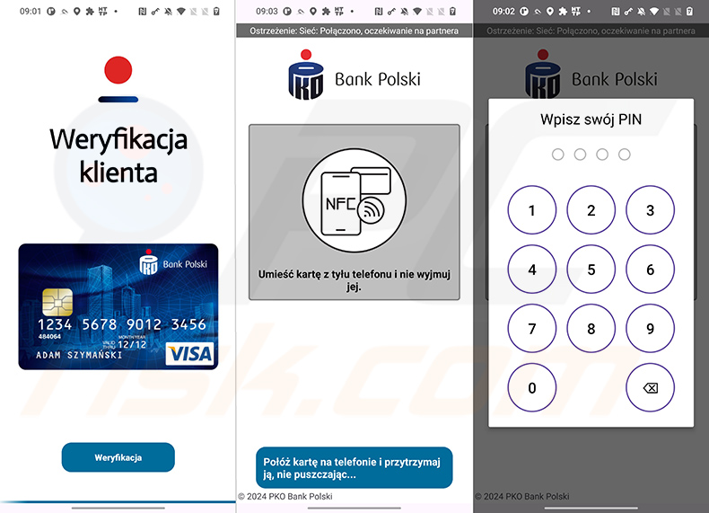 NGate che si spaccia per un'applicazione bancaria polacca