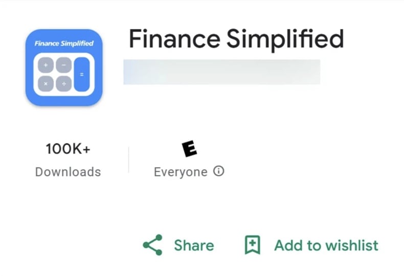 SpyLend malware travestito da app Finance Simplified su Google Play (fonte immagine - BleepingComputer)