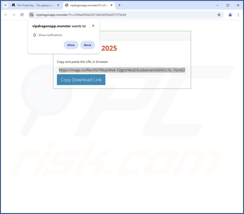 Sito web utilizzato per promuovere Suaiqi App PUA (vipdragonapp[.]monster)