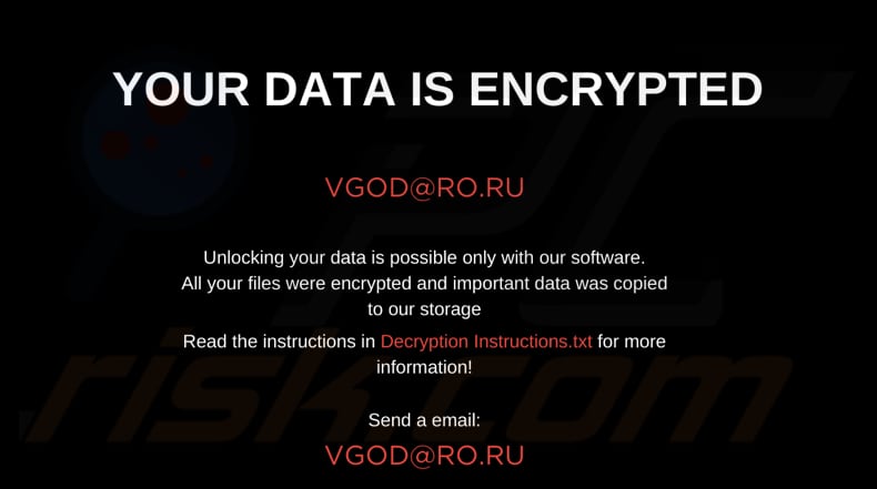 Vgod ransomware Carta da parati