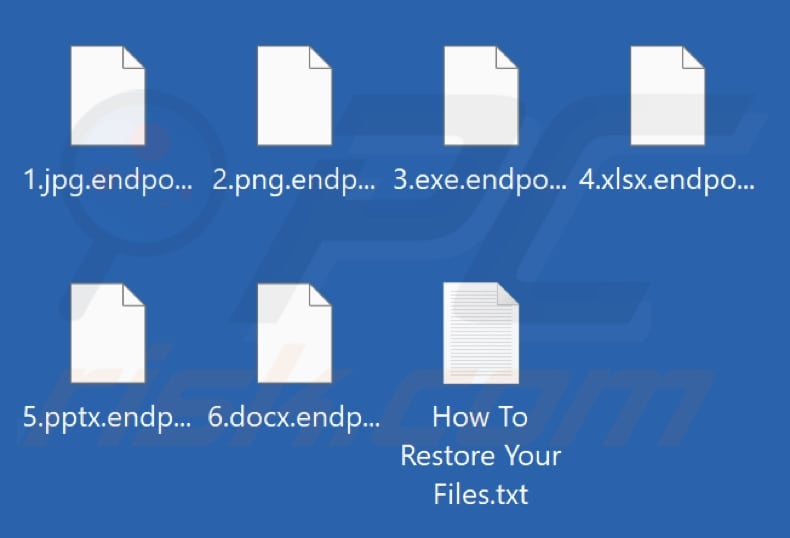 File crittografati dal ransomware EndPoint (estensione .endpoint)
