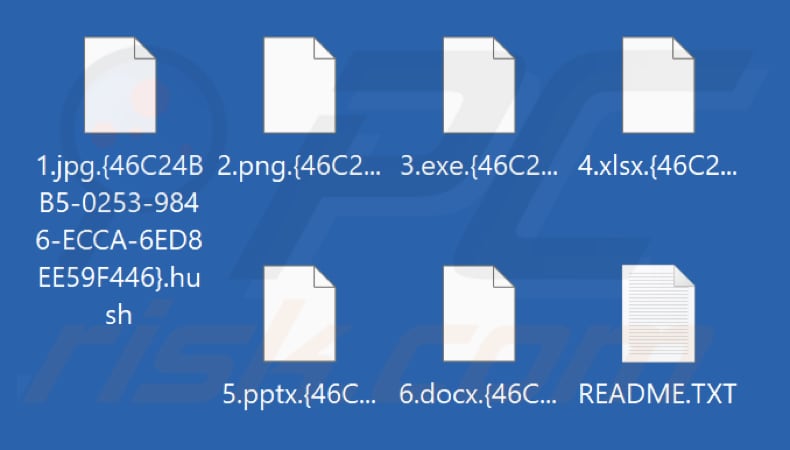 File crittografati dal ransomware Hush (estensione .hush)