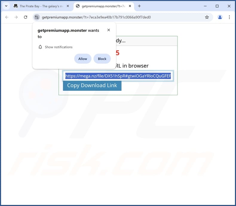 Sito web (getpremiumapp[.]monster) utilizzato per promuovere Klio Verfair Tools PUA