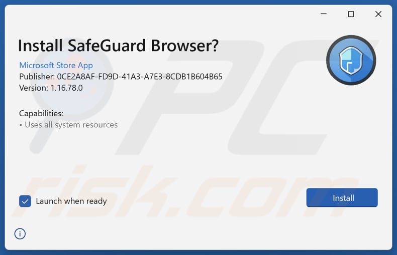 SafeGuard Browser Configurazione dell'installazione di un'applicazione potenzialmente indesiderata